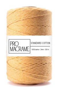bavlněná šňůra ProMacrame – STANDARD cotton 3mm - žlutý meloun