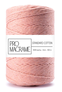 bavlněná šňůra ProMacrame – STANDARD cotton 3mm - broskvová