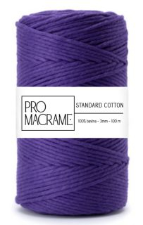 bavlněná šňůra ProMacrame – STANDARD cotton 3mm - fialová
