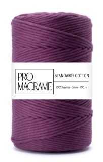 bavlněná šňůra ProMacrame – STANDARD cotton 3mm - švestková