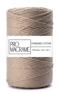 bavlněná šňůra ProMacrame – STANDARD cotton 3mm - béžová