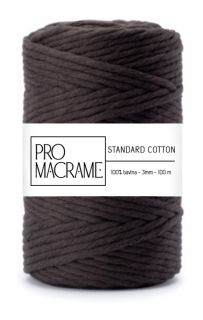 bavlněná šňůra ProMacrame – STANDARD cotton 3mm - hořká čokoláda