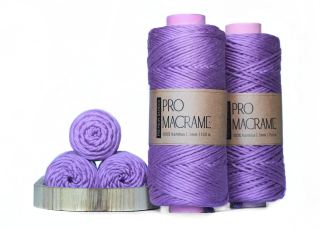 Bambusová šňůra Pro Macramé – PREMIUM BAMBOO 3mm - kunzite