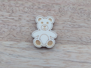 Dřevěný medvídek, 2,5 cm