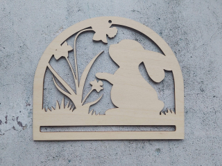 Dřevěná mandala, 20 cm - zajíc