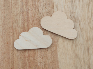 Dřevěný mrak - 6 x 3,5 cm