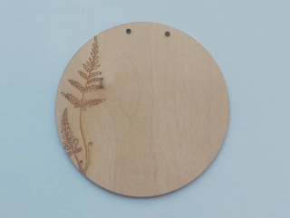 Dřevěné kolečko pod macramé Andělku - 15cm - kapradí 