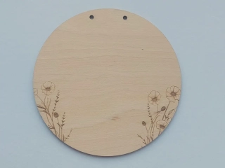 Dřevěné kolečko pod macramé Andělku - 15cm - makové pole