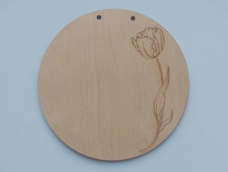 Dřevěné kolečko pod macramé Andělku - 15cm - tulipán