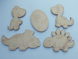 Dřevění dinosauři k dotvoření - 5 ks