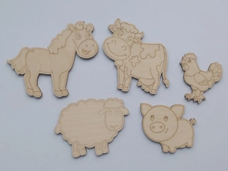 Zvířatka z farmy k dotvoření - 5 ks