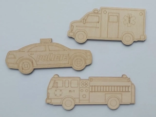 Záchranný sbor - auta -  k dotvoření - 3 ks