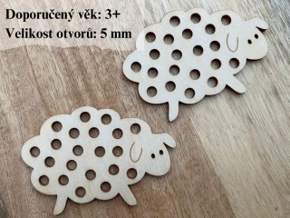 Dřevěná ovečka na vyšití 8 x 5 cm