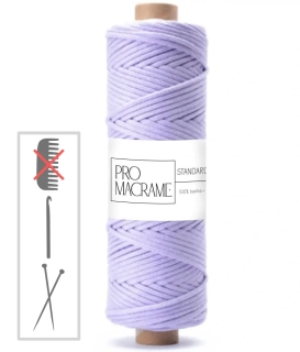 bavlněná šňůra Pro Macramé 5mm, splétaná - levandulová