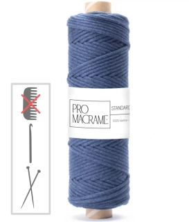 bavlněná šňůra Pro Macramé 5mm, splétaná - modrá námořnická