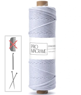 bavlněná šňůra Pro Macramé 5mm, splétaná - šedá ledová