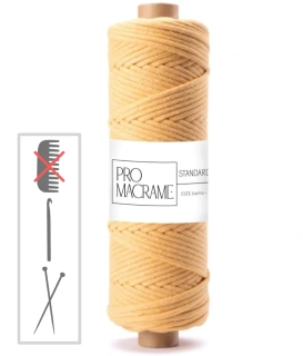 bavlněná šňůra Pro Macramé 5mm, splétaná - žlutý meloun