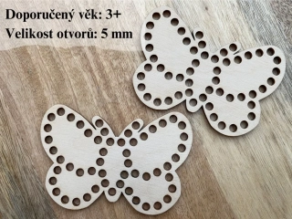 Dřevěný motýl na vyšití 10 x 7 cm