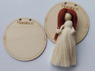 Dřevěné kolečko pod macramé Andělku - 10cm - Mamince