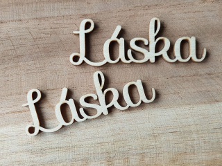 Dřevěný nápis LÁSKA - 5,5 x 2 cm