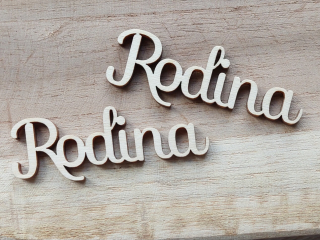 Dřevěný nápis RODINA - 6,5 x 2 cm