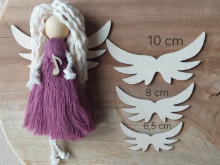  Křídla pro macramé anděla, 6,5; 8 a 10 cm