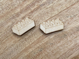 Dřevěná kostka lega - 2,5 cm