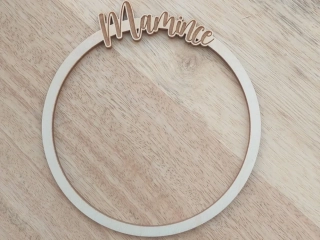 Dřevěný kruh pod macramé andělku - placatý MAMINCE - 10 cm