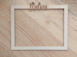 Dřevěný rámeček RODINA - 15 x 12 cm
