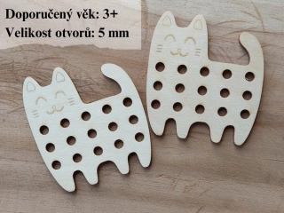 Dřevěná kočička na vyšití 7 x 6,5 cm