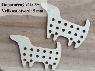 Dřevěný pejsek na vyšití 10 x 6 cm