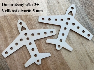 Dřevěné letadlo na vyšití 10 x 12 cm