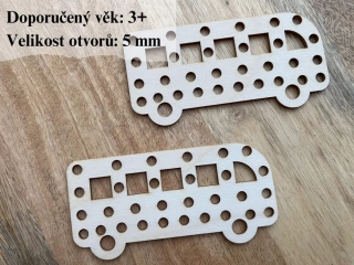 Dřevěný autobus na vyšití 11 x 5,5 cm