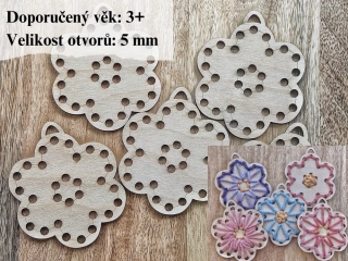  Vyšívací sada - květiny - 5 kusů 