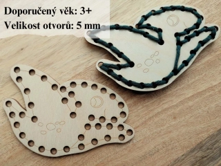 Dřevěný dinosaurus na vyšití 11 x 7 cm