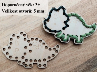 Dřevěný dinosaurus na vyšití 11 x 7 cm