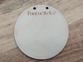 Dřevěné kolečko pod macramé Andělku - 10cm - PANÍ UČITELCE