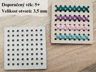 Dřevěná destička na vyšití 8 x 8 cm - křížkový steh