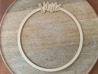 Kruh na lapač snů - dřevěný placatý - 23 cm - VÍTEJTE