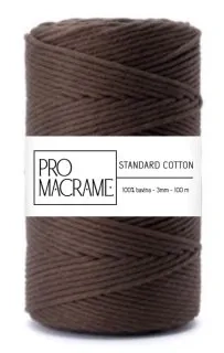 bavlněná šňůra ProMacrame – STANDARD cotton 3mm - hnědá