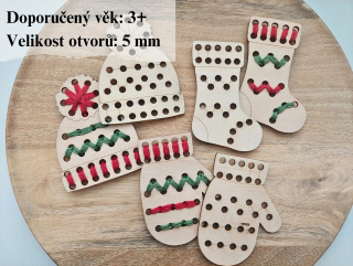 Dřevěné vánoční tvary na vyšití
