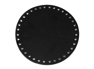 Kožené dno na kabelku / vak - 16 cm - černá