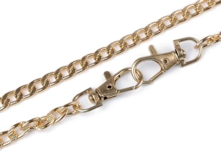 Řetěz na kabelky s reliéfem, s karabinou, zlatá, délka 120 cm, šířka 8mm