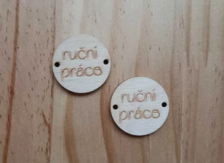 Dřevěný štítek 27 mm - RUČNÍ PRÁCE - kulatý