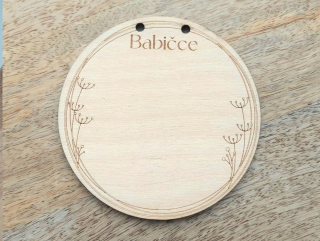 Dřevěné kolečko pod macramé Andělku - 10cm - BABIČCE