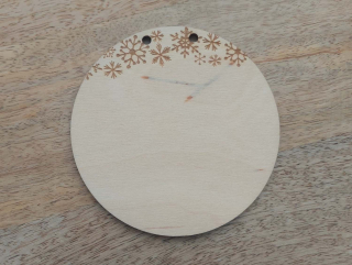 Dřevěné kolečko pod macramé Andělku - 10cm - vločky