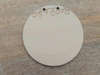 Dřevěné kolečko pod macramé Andělku - 10cm - vánoční ozdoby