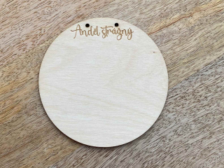 Dřevěné kolečko pod macramé Andělku - 10cm - anděl strážný