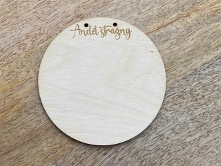 Dřevěné kolečko pod macramé Andělku - 8cm - anděl strážný