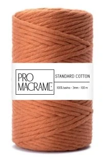 bavlněná šňůra ProMacrame – STANDARD cotton 5 mm - délka 50 m - Jantar